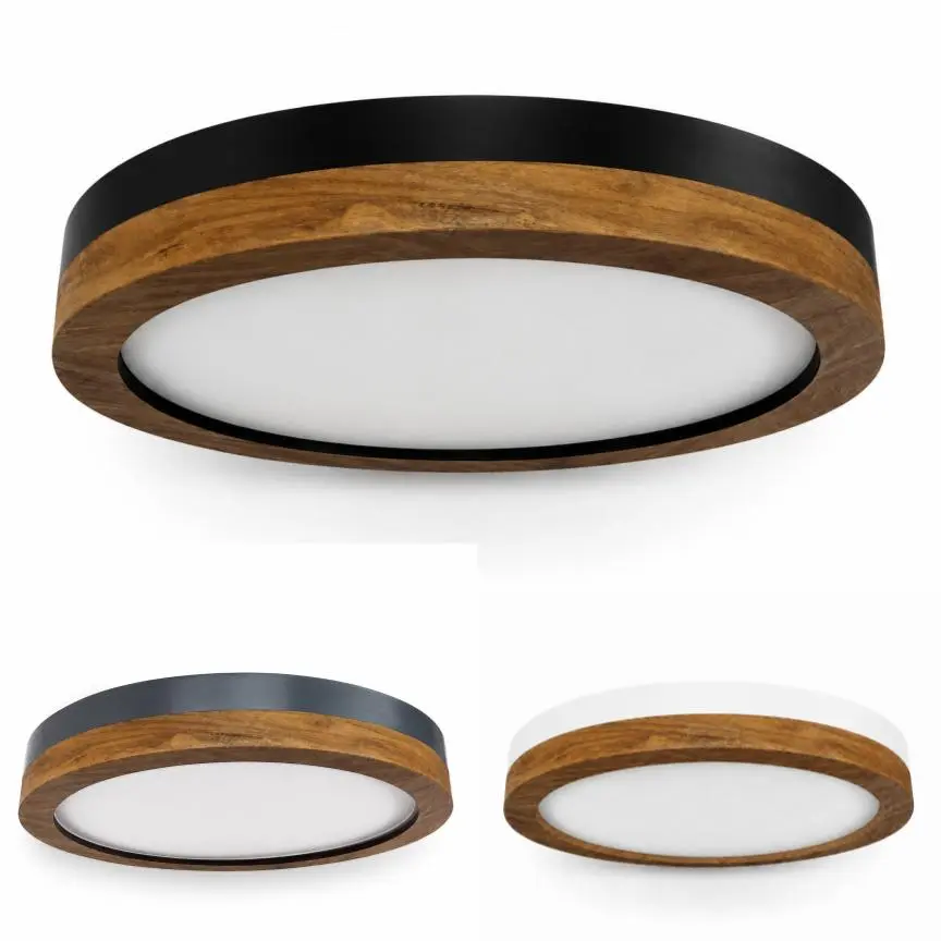 Tubo-A Plafón De Techo Madera 18x6cm Led 12w Vivo Color